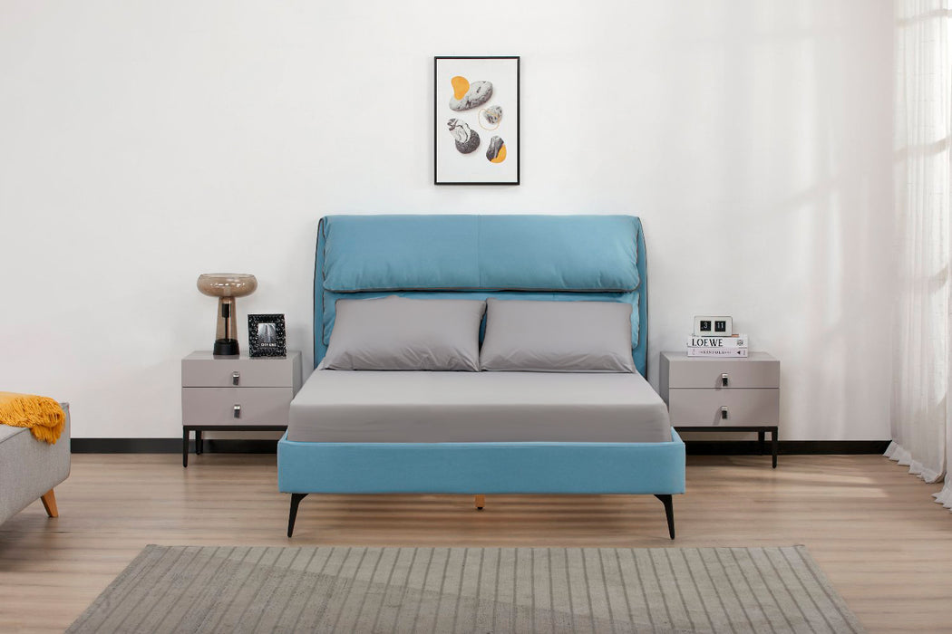 Cama Full Noah Microf Azul, Plomo