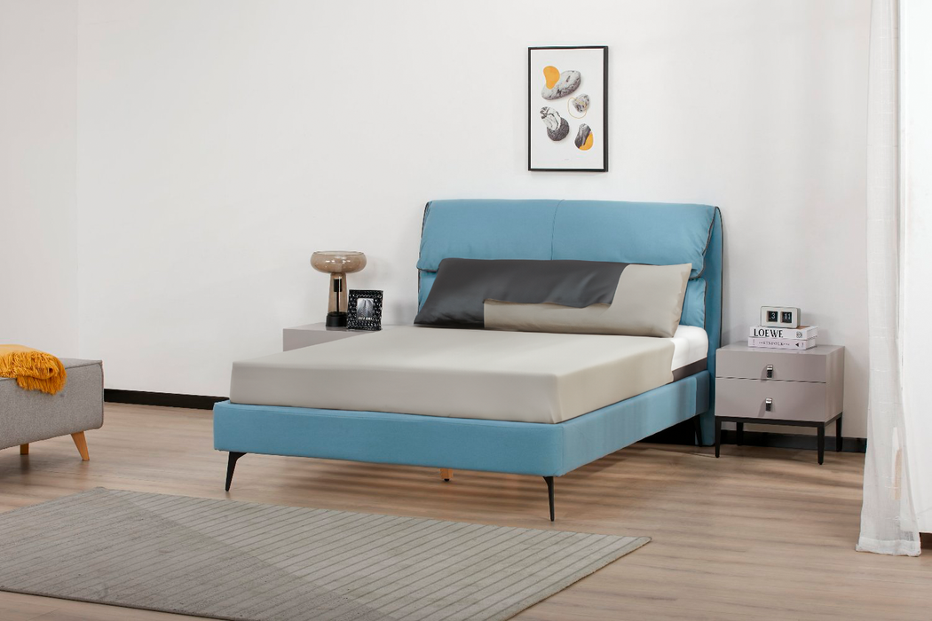 Cama Full Noah Microf Azul, Plomo