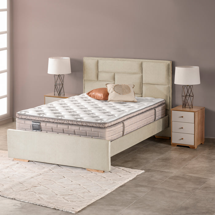 Cama Full Aurora Velvet Beige