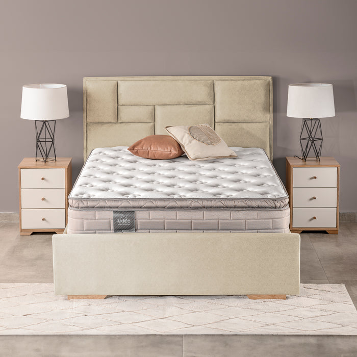 Cama Full Aurora Velvet Beige