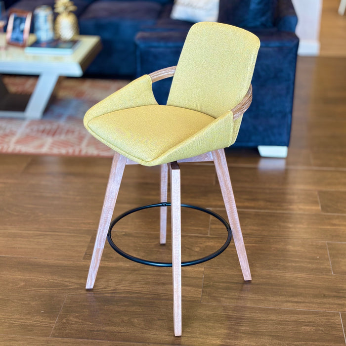 Silla De Bar Artemis Lino Amarillo, Natural