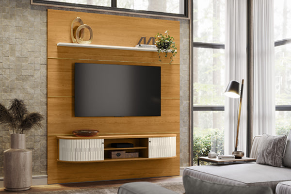 Panel de Tv  Amin Natural, Off White