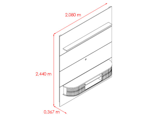 Panel de Tv  Amin Natural, Off White