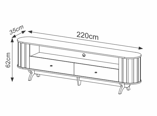 Mesa de Tv Reni Natural, Negro