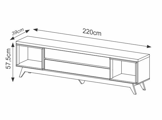 Mesa de Tv Litio Natural, Off White