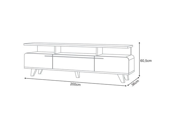 Mesa De Tv Glem Natural, Off White